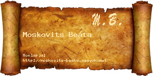 Moskovits Beáta névjegykártya