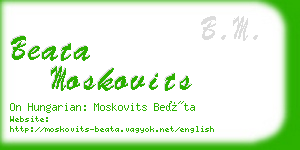 beata moskovits business card